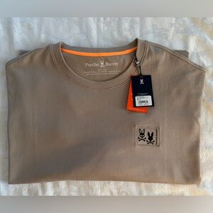 Psycho Bunny Men's Beige Short Sleeve Tee